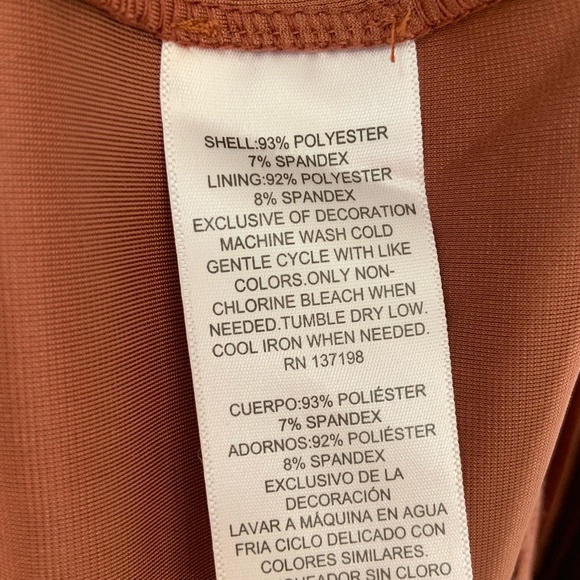 Danielle Bernstein • NWT Copper Velvet Shoulder Tie Mini Dress Ruffle Detail XS - Picture 8 of 10